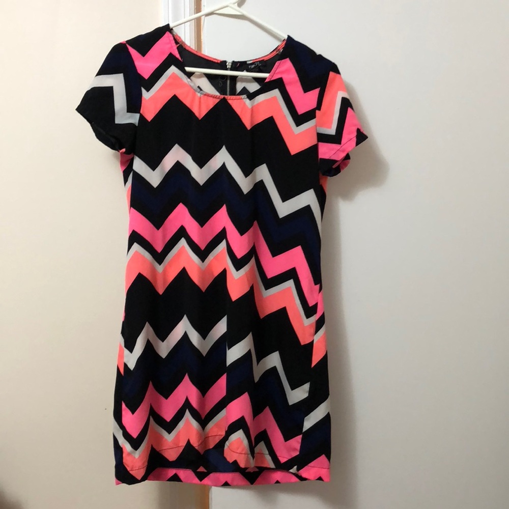 Chevron Pattern Bright Color Summer Dress